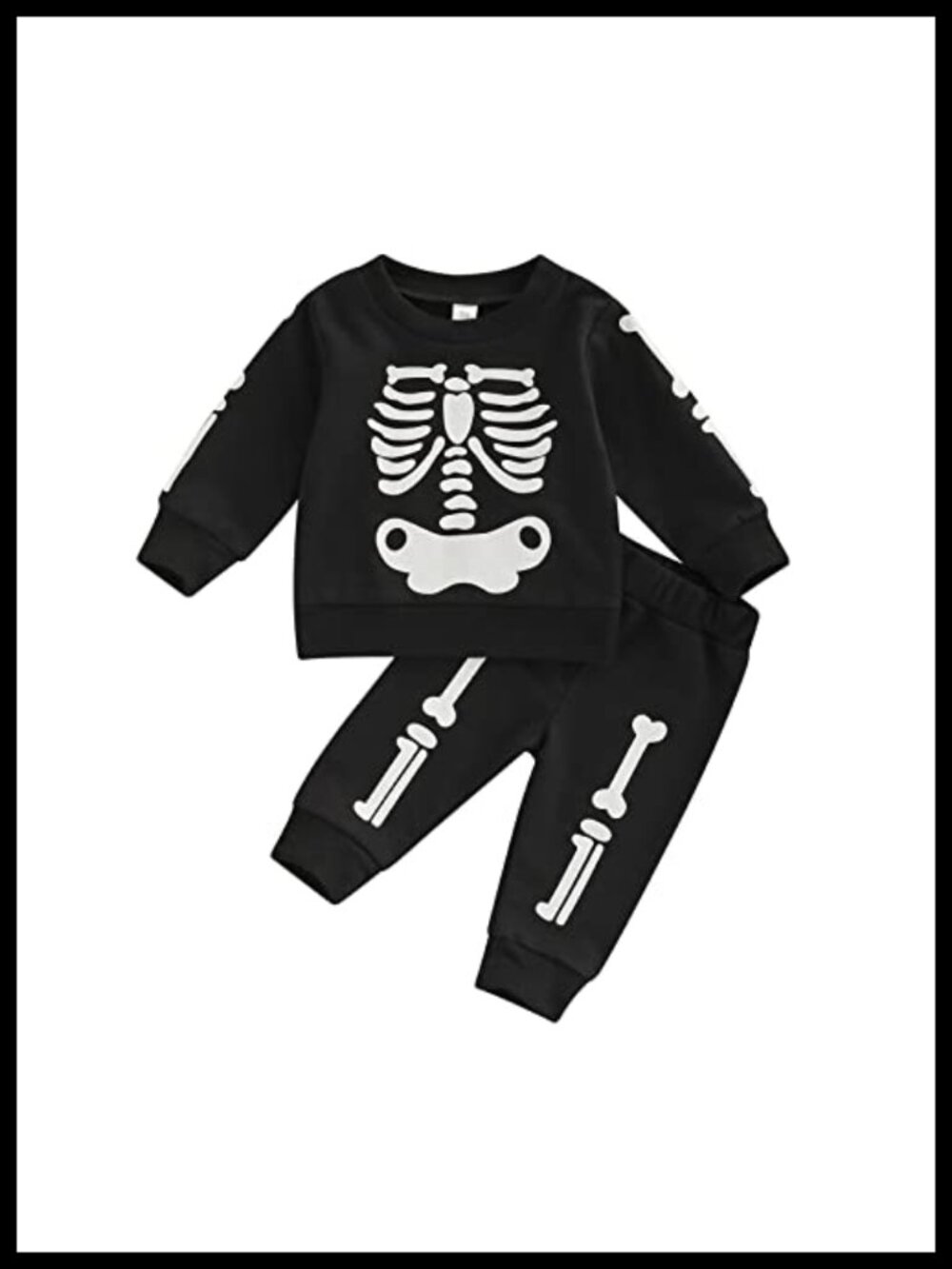 Kayotuas Baby Halloween Outfit Skeleton Sweatshirt & Pants Set Cotton Blend